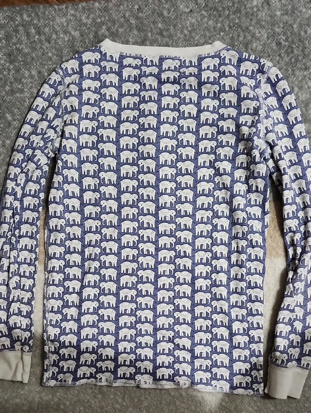 Roller Rabbit Kids Hathi Elephant Pajamas Set Blue White Sz 12 EUC Luxury PJs